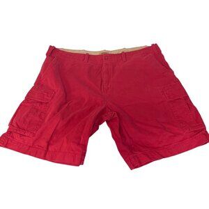 The Foundry Mens Red Cotton Cargo Shorts Size 48 Utility Pockets & Belt Loops